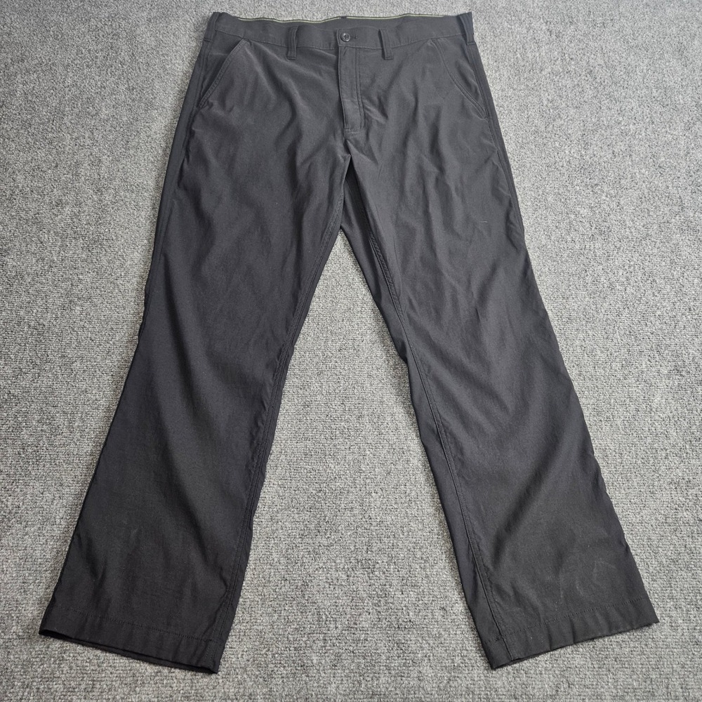 Eddie Bauer Chino Pants Mens 38x32 Black Nylon Spandex Stretch‎ Hiking Outdoor